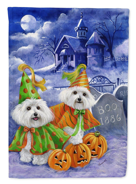 Buy this Bichon Frise Halloween Haunted House Flag Canvas House Size PPP3022CHF