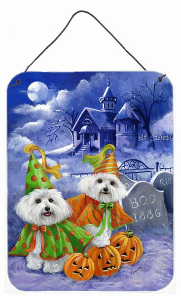 Buy this Bichon Frise Halloween Haunted House Wall or Door Hanging Prints PPP3022DS1216