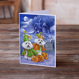 Bichon Frise Halloween Haunted House Greeting Cards and Envelopes Pack of 8