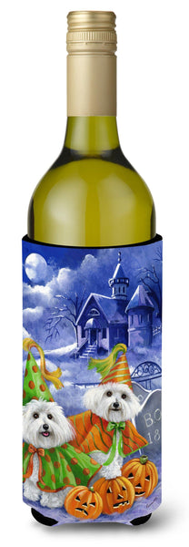Buy this Bichon Frise Halloween Haunted House Wine Bottle Hugger PPP3022LITERK