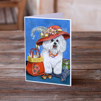 Bichon Frise Mademoiselle Greeting Cards and Envelopes Pack of 8