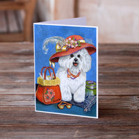 Bichon Frise Mademoiselle Greeting Cards and Envelopes Pack of 8