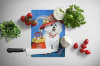 Bichon Frise Mademoiselle Glass Cutting Board Large PPP3023LCB - Precious Pet Paintings
