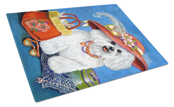 Buy this Bichon Frise Mademoiselle Glass Cutting Board Large PPP3023LCB