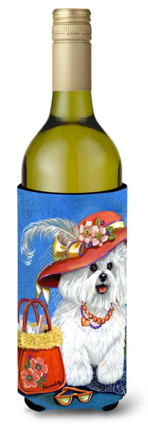 Buy this Bichon Frise Mademoiselle Wine Bottle Hugger PPP3023LITERK
