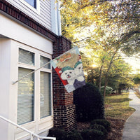 Bichon Frise Santa Christmas Flag Canvas House Size PPP3024CHF - Precious Pet Paintings