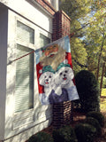 Bichon Frise Santa Christmas Flag Canvas House Size PPP3024CHF - Precious Pet Paintings