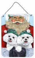 Buy this Bichon Frise Santa Christmas Wall or Door Hanging Prints PPP3024DS1216