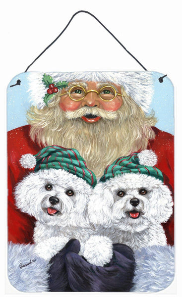 Buy this Bichon Frise Santa Christmas Wall or Door Hanging Prints PPP3024DS1216