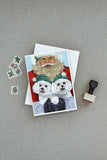Bichon Frise Santa Christmas Greeting Cards and Envelopes Pack of 8