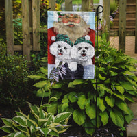 Bichon Frise Santa Christmas Flag Garden Size PPP3024GF - Precious Pet Paintings