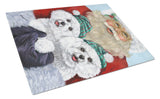 Buy this Bichon Frise Santa Christmas Glass Cutting Board Large PPP3024LCB