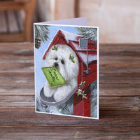 Bichon Frise Santa's List Christmas Greeting Cards and Envelopes Pack of 8