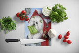 Bichon Frise Santa's List Christmas Glass Cutting Board Large PPP3025LCB - Precious Pet Paintings
