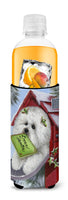 Bichon Frise Santa's List Christmas Ultra Hugger for slim cans PPP3025MUK - Precious Pet Paintings