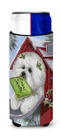 Buy this Bichon Frise Santa's List Christmas Ultra Hugger for slim cans PPP3025MUK