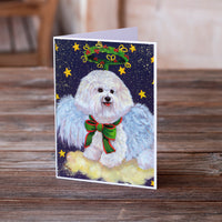 Bichon Frise Christmas Angel Greeting Cards and Envelopes Pack of 8