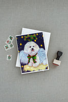 Bichon Frise Christmas Angel Greeting Cards and Envelopes Pack of 8