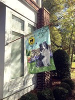 Border Collie Crossing Flag Canvas House Size PPP3030CHF - Precious Pet Paintings