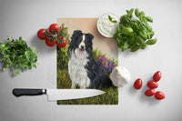 Border Collie Simplicity Glass Cutting Board Large PPP3031LCB - Precious Pet Paintings