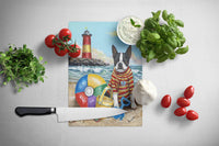Boston Terrier Beach Baby Glass Cutting Board Large PPP3032LCB - Precious Pet Paintings