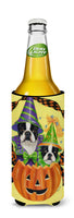 Boston Terrier Halloweenies Ultra Hugger for slim cans PPP3033MUK - Precious Pet Paintings