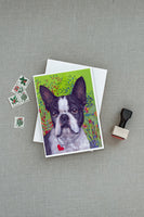 Boston Terrier Jungle Greeting Cards and Envelopes Pack of 8