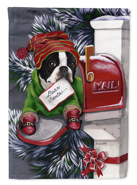 Buy this Boston Terrier Letter to Santa Christmas Flag Canvas House Size PPP3035CHF