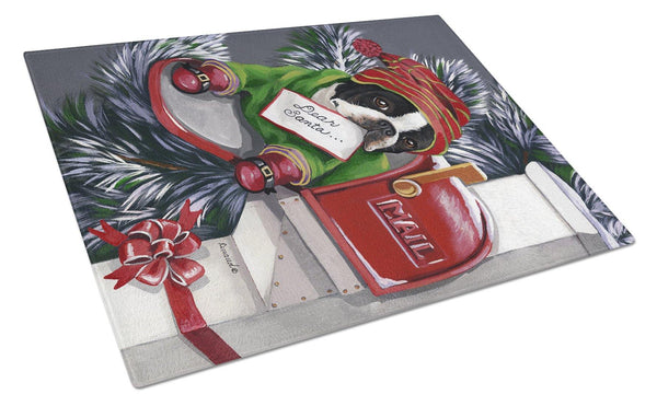 Buy this Boston Terrier Letter to Santa Christmas Glass Cutting Board Large PPP3035LCB