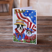 Boston Terrier USA Greeting Cards and Envelopes Pack of 8