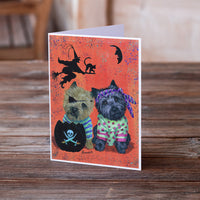 Cairn Terrier Pirates Halloween Greeting Cards and Envelopes Pack of 8