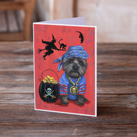 Cairn Terrier Black Pirate Halloween Greeting Cards and Envelopes Pack of 8