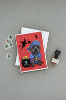 Cairn Terrier Black Pirate Halloween Greeting Cards and Envelopes Pack of 8