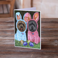 Cairn Terrier Easter Bunnies Greeting Cards and Envelopes Pack of 8