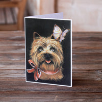 Cairn Terrier Butterfly Greeting Cards and Envelopes Pack of 8