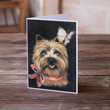 Cairn Terrier Butterfly Greeting Cards and Envelopes Pack of 8