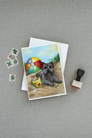 Cairn Terrier At the Beach Greeting Cards and Envelopes Pack of 8