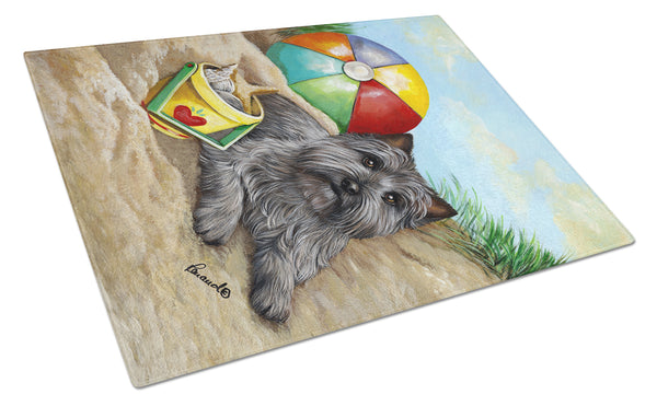 Buy this Cairn Terrier At the Beach Glass Cutting Board Large PPP3048LCB