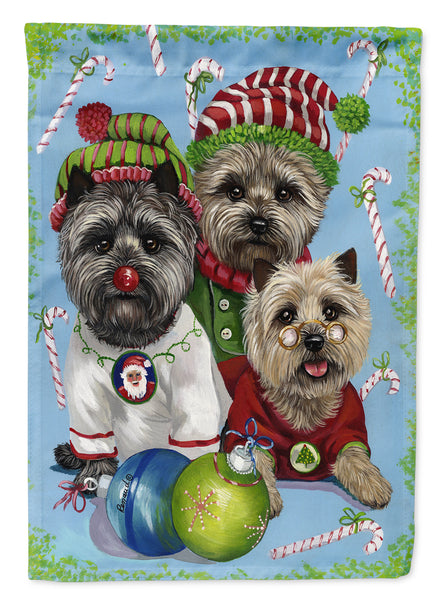Buy this Cairn Terrier Christmas Elves Flag Canvas House Size PPP3050CHF
