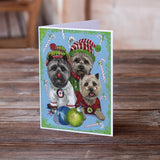 Cairn Terrier Christmas Elves Greeting Cards and Envelopes Pack of 8