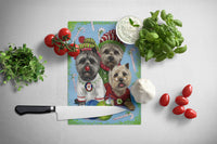Cairn Terrier Christmas Elves Glass Cutting Board Large PPP3050LCB