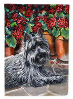 Buy this Cairn Terrier Geraniums Flag Canvas House Size PPP3052CHF