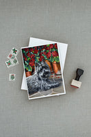 Cairn Terrier Geraniums Greeting Cards and Envelopes Pack of 8