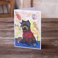 Cairn Terrier Hippie Dippie Greeting Cards and Envelopes Pack of 8