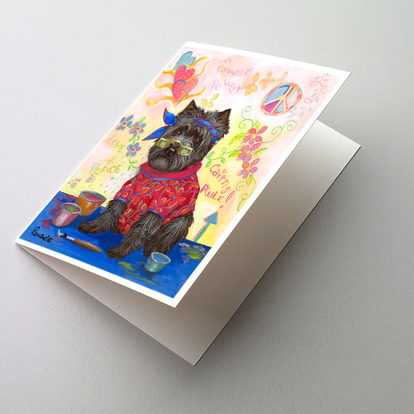 Buy this Cairn Terrier Hippie Dippie Greeting Cards and Envelopes Pack of 8