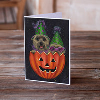 Cairn Terrier Halloween PeekaBoo Greeting Cards and Envelopes Pack of 8