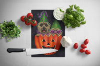 Cairn Terrier Halloween PeekaBoo Glass Cutting Board Large PPP3056LCB