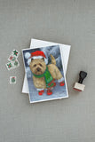 Cairn Terrier Christmas Red Boots Greeting Cards and Envelopes Pack of 8