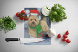 Cairn Terrier Christmas Red Boots Glass Cutting Board Large PPP3058LCB