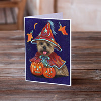 Cairn Terrier Halloween Witch Greeting Cards and Envelopes Pack of 8